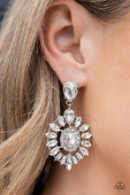 Load image into Gallery viewer, My Good LUXE Charm- White and Silver Earrings- Paparazzi Accessories