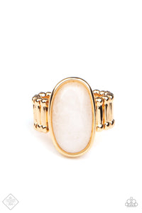 Mystical Mantra- White and Gold Ring- Paparazzi Accessories
