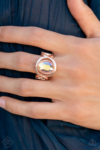 Mystical Treasure- Multicolored Rose Gold Ring- Paparazzi Accessories