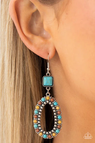 Napa Valley Luxe- Multicolored Silver Earrings- Paparazzi Accessories