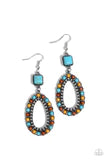 Load image into Gallery viewer, Napa Valley Luxe- Multicolored Silver Earrings- Paparazzi Accessories