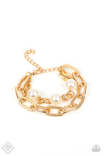 Load image into Gallery viewer, Nautical Mileage- White and Gold Bracelet- Paparazzi Accessories