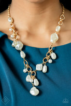 Load image into Gallery viewer, Nautical Nouveau- White and Gold Necklace- Paparazzi Accessories