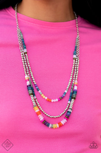 Newly Neverland- Multicolored Silver Necklace- Paparazzi Accessories
