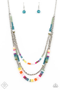 Newly Neverland- Multicolored Silver Necklace- Paparazzi Accessories