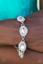 Load image into Gallery viewer, Next-Level Sparkle- White and Silver Bracelet- Paparazzi Accessories