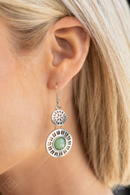 Load image into Gallery viewer, Ocean Orchard- Green and Silver Earrings- Paparazzi Accessories