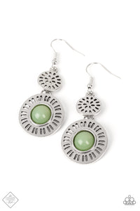 Ocean Orchard- Green and Silver Earrings- Paparazzi Accessories