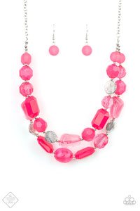 Oceanic Opulence- Pink and Silver Necklace- Paparazzi Accessories