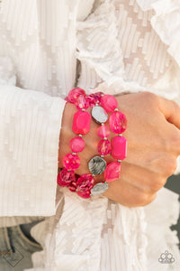 Oceanside Bliss- Pink and Silver Bracelets- Paparazzi Accessories
