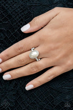 Load image into Gallery viewer, One Day at a SHOWTIME- White and Silver Ring- Paparazzi Accessories