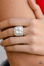 Load image into Gallery viewer, Opulent Overture- White and Silver Ring- Paparazzi Accessories