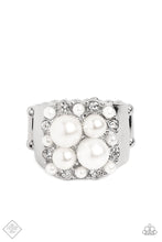 Load image into Gallery viewer, Opulent Overture- White and Silver Ring- Paparazzi Accessories