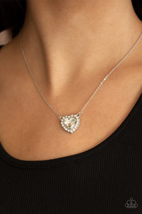 Out Of The GLITTERY-ness Of Your Heart- White and Silver Necklace- Paparazzi Accessories