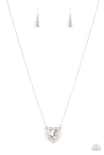 Load image into Gallery viewer, Out Of The GLITTERY-ness Of Your Heart- White and Silver Necklace- Paparazzi Accessories