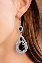 Load image into Gallery viewer, Posh Pageantry- Black and Silver Earrings- Paparazzi Accessories