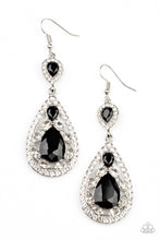 Load image into Gallery viewer, Posh Pageantry- Black and Silver Earrings- Paparazzi Accessories