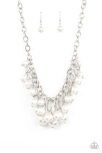 Load image into Gallery viewer, Powerhouse Pose- White and Silver Necklace- Paparazzi Accessories