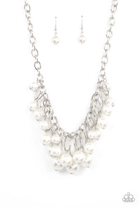 Powerhouse Pose- White and Silver Necklace- Paparazzi Accessories