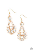 Load image into Gallery viewer, Prismatic Presence- White and Gold Earrings- Paparazzi Accessories