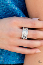 Load image into Gallery viewer, Privileged Poise- White and Silver Ring- Paparazzi Accessories