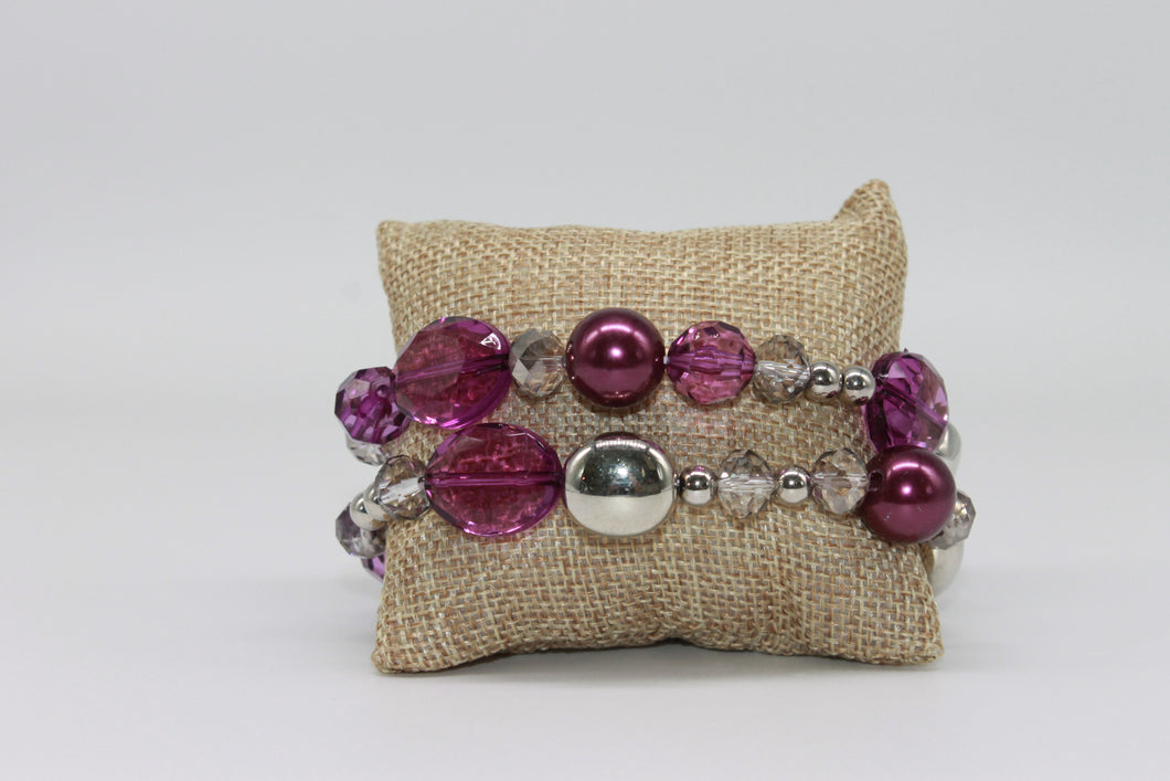 Purple and Silver Bracelet Set- Paparazzi Accessories