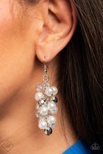Load image into Gallery viewer, Pursuing Perfection- White and Silver Earrings- Paparazzi Accessories