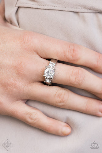Put On The Blinders!- White and Silver Ring- Paparazzi Accessories