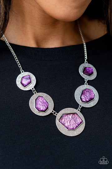Raw Charisma- Purple and Silver Necklace- Paparazzi Accessories