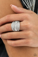 Load image into Gallery viewer, Red Carpet Redux- White and Silver Ring- Paparazzi Accessories