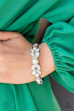 Load image into Gallery viewer, Regal Reminiscence- White and Silver Bracelet- Paparazzi Accessories
