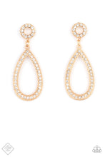 Load image into Gallery viewer, Regal Revival- White and Gold Earrings- Paparazzi Accessories