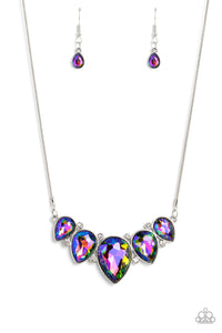 Regally Refined- Multicolored Silver Necklace- Paparazzi Accessories