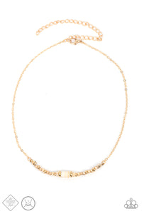 Retro Rejuvenation- White and Gold Choker- Paparazzi Accessories