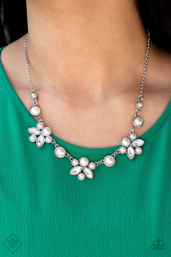Royally Ever After- White and Silver Necklace- Paparazzi Accessories