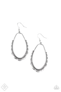 RUFFLE Around The Edges- Silver Earrings- Paparazzi Accessories