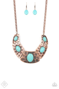 RULER In Favor- Blue and Copper Necklace- Paparazzi Accessories
