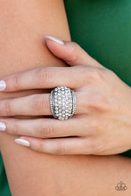 Load image into Gallery viewer, Running Off Sparkle- White and Silver Ring- Paparazzi Accessories