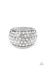 Load image into Gallery viewer, Running Off Sparkle- White and Silver Ring- Paparazzi Accessories