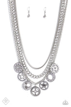 Load image into Gallery viewer, Running Out of STEAMPUNK- White and Silver Necklace- Paparazzi Accessories