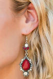 Load image into Gallery viewer, SELFIE-Esteem- Red and Silver Earrings- Paparazzi Accessories