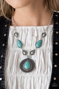Saguaro Soul Trek- Blue and Silver Necklace- Paparazzi Accessories
