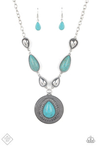 Saguaro Soul Trek- Blue and Silver Necklace- Paparazzi Accessories