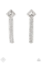 Load image into Gallery viewer, Seasonal Sparkle- White and Silver Earrings- Paparazzi Accessories