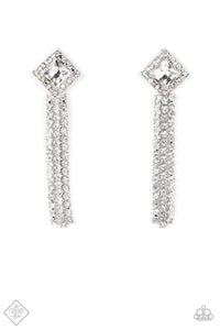 Seasonal Sparkle- White and Silver Earrings- Paparazzi Accessories