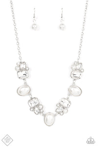 Sensational Showstopper- White and Silver Necklace- Paparazzi Accessories