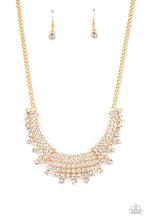 Load image into Gallery viewer, Shimmering Song- White and Gold Necklace- Paparazzi Accessories