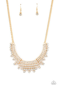 Shimmering Song- White and Gold Necklace- Paparazzi Accessories