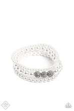 Load image into Gallery viewer, Showy Soprano- White and Silver Bracelet- Paparazzi Accessories