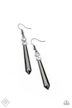 Load image into Gallery viewer, Sparkle Stream- White and Gunmetal Earrings- Paparazzi Accessories
